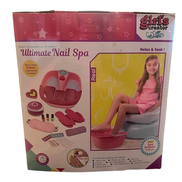 Glow in the Dark Kids Foot Spa Kit with Pedicure Kit - Kids Nail Polish Set New - Picture 7 of 7